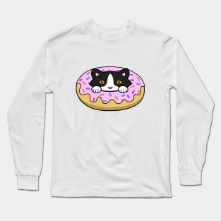 Pink Doughnut Cat Long Sleeve T-Shirt